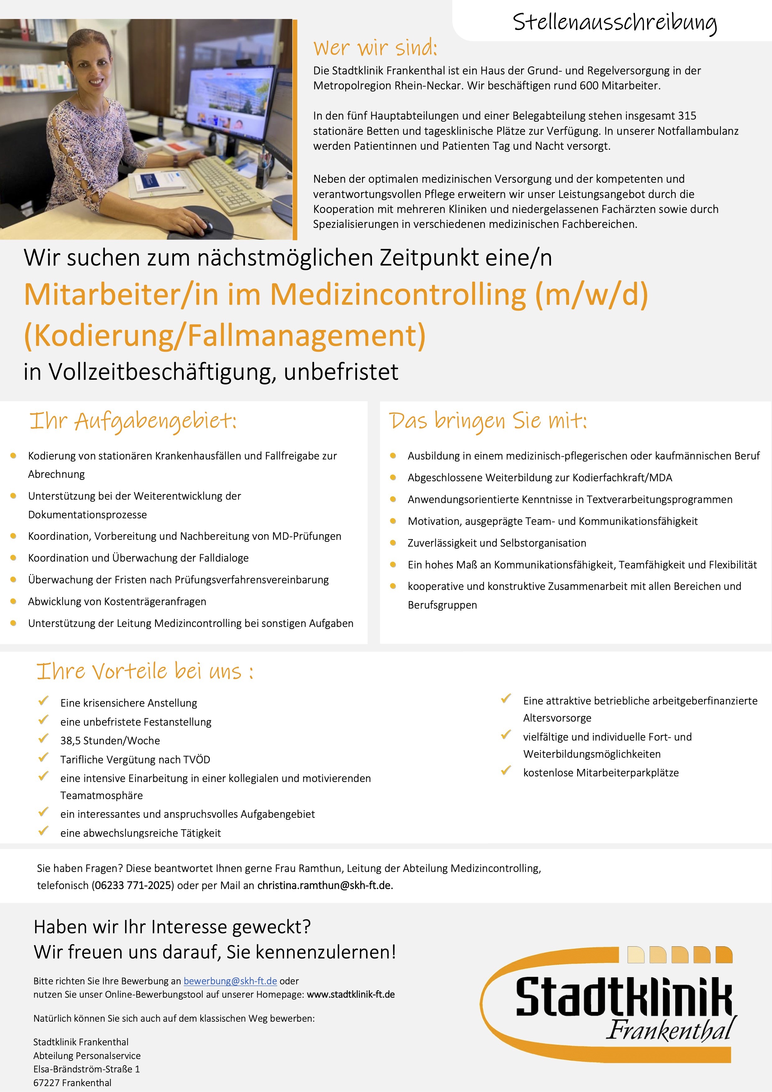 Mitarbeiter/in im Medizincontrolling (m/w/d) (Kodierung/Fallmanagement)